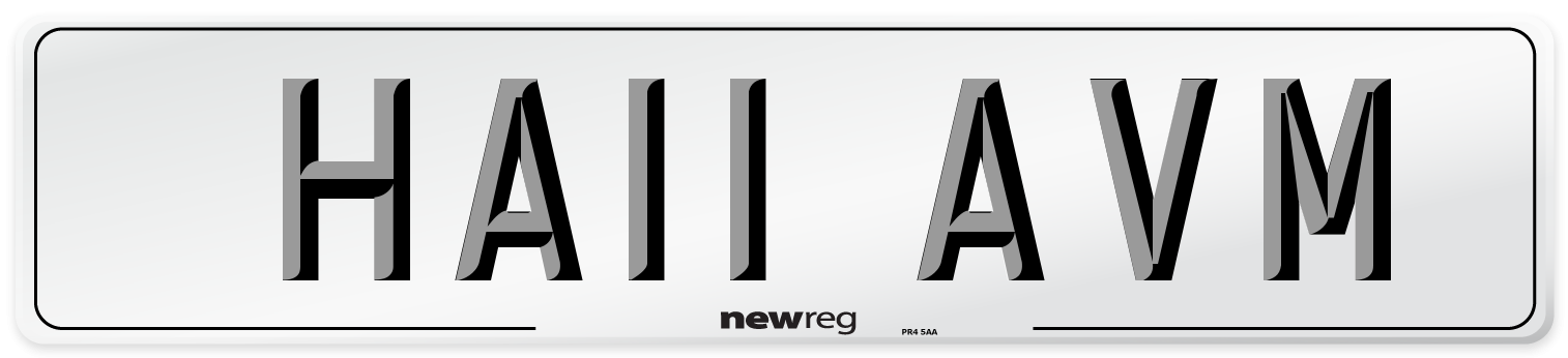 HA11 AVM Number Plate from New Reg